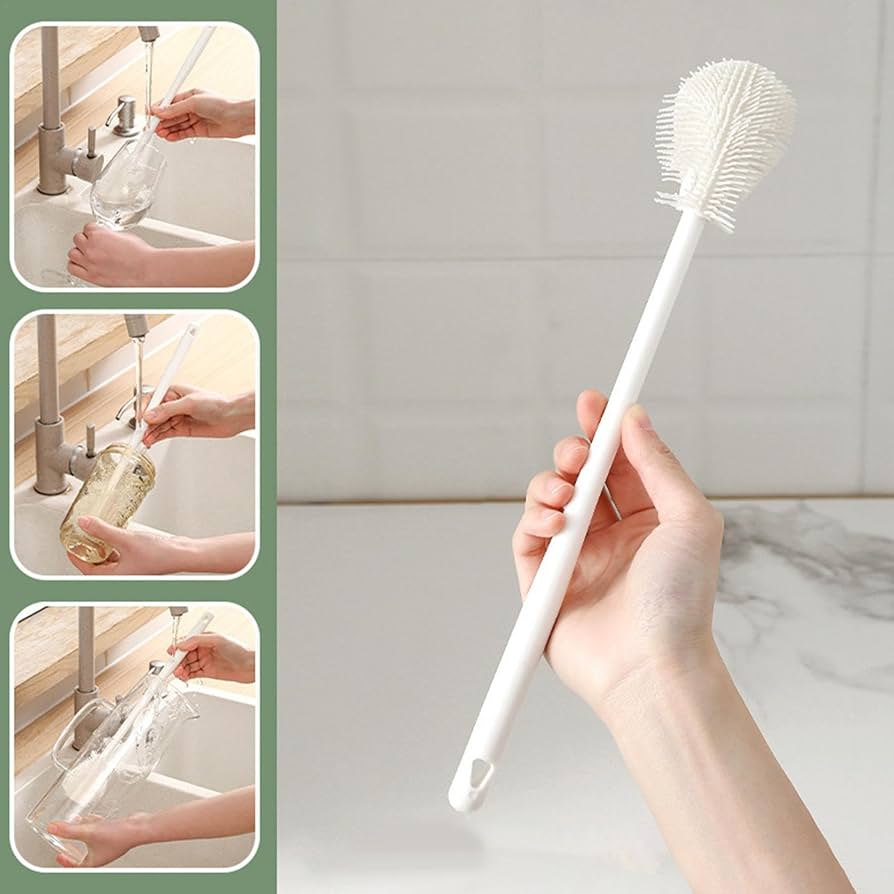 Bottle Cleaning Brush Elbow Cup Cleaning Brush with Long Handle Multifunctional No Dead Angle Cup Cleaning Brush Baby Bottle Cleaning Brush Portable Juicer Cleaning Brush